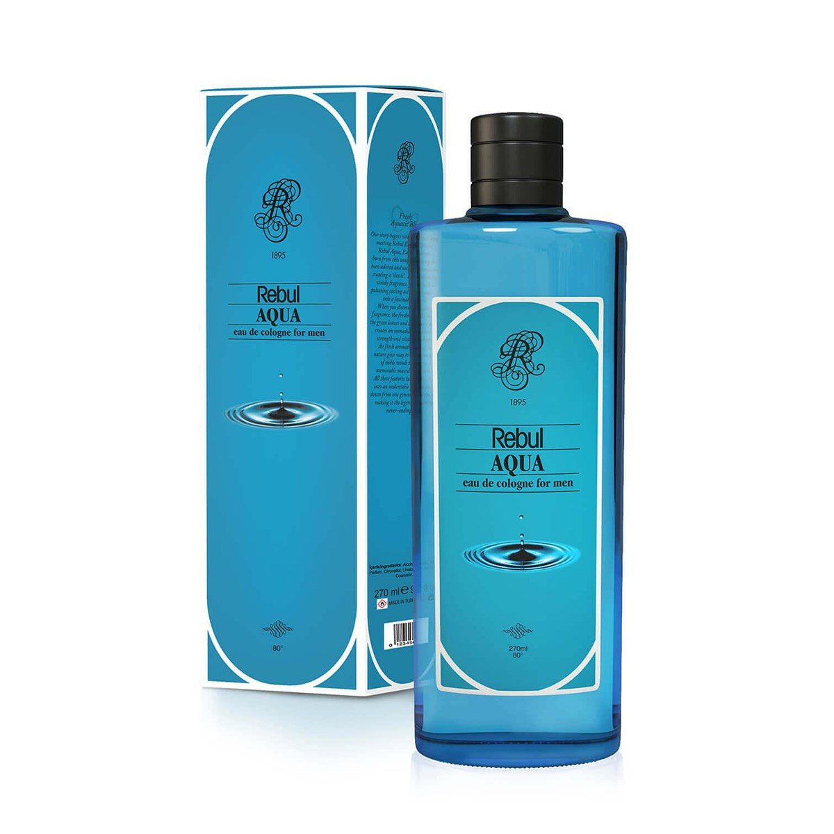 Rebul Aqua Kolonya 270 ML Cam Şişe