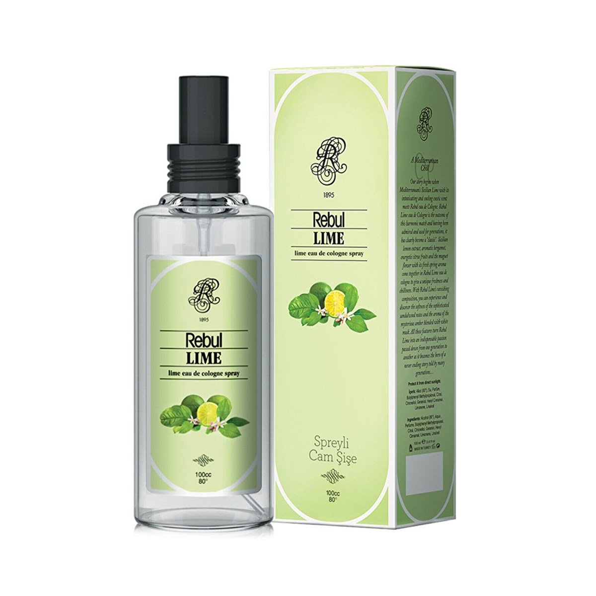 Rebul Lime Kolonya 100 ML Cam Şişe Sprey