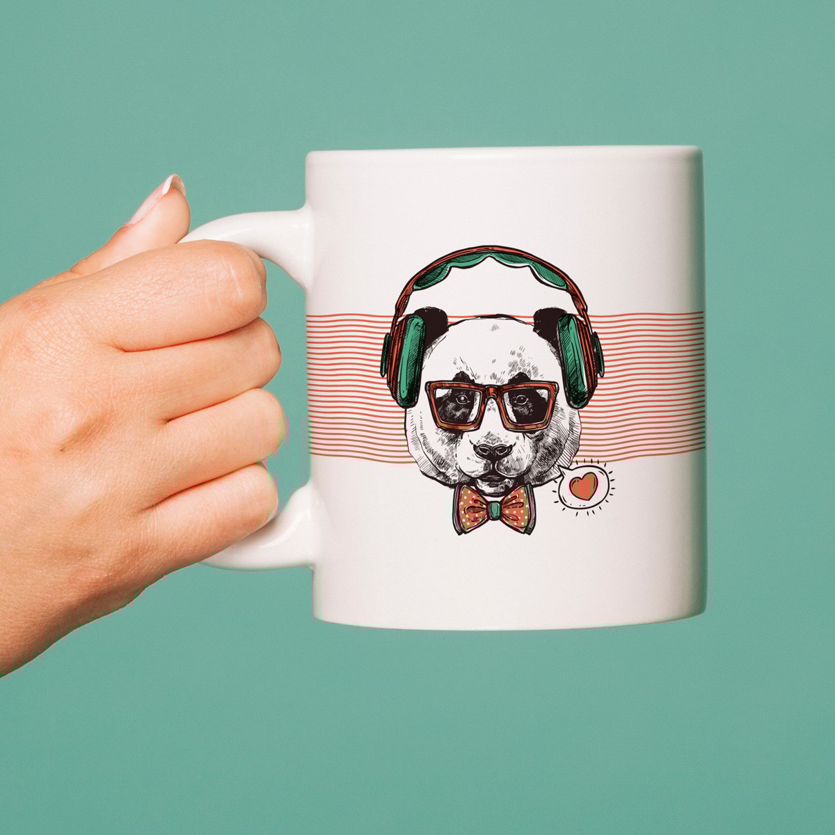 Retro Panda Figürlü Kupa