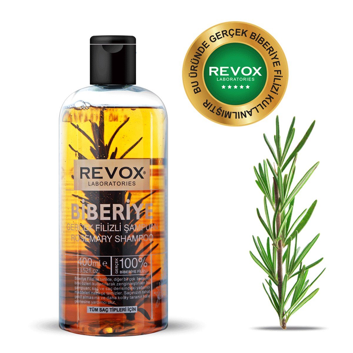 Revox Saç Beyazlamasını Yavaşlatan, Besleyici ve Güçlendirici Biberiye Şampuan 400ml