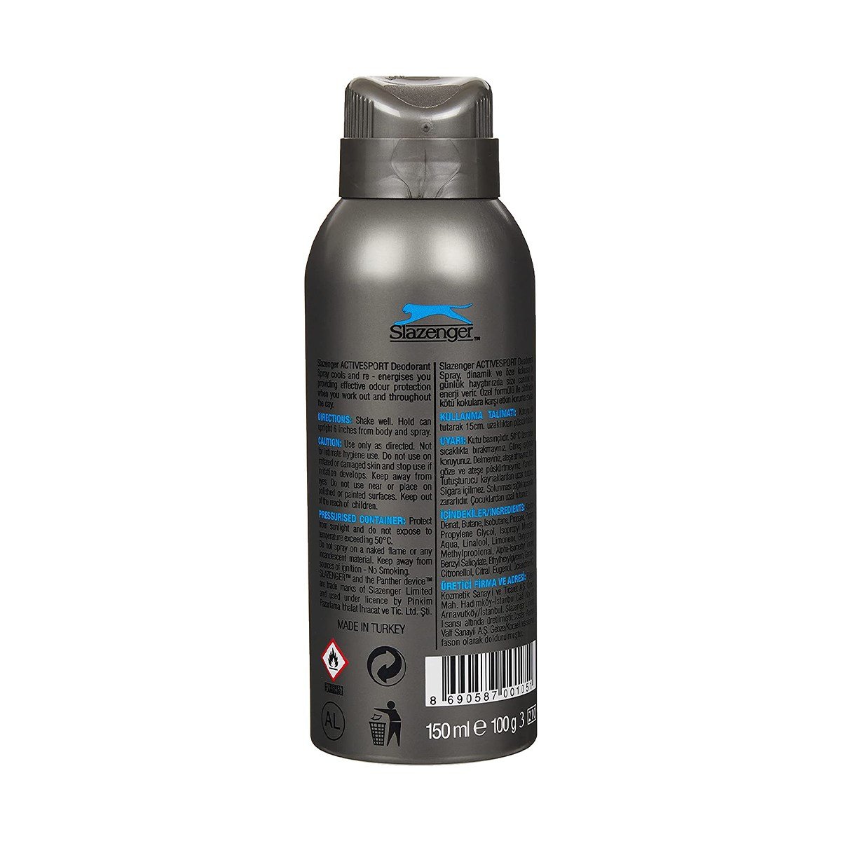 Slazenger Active Sport Mavi Erkek 150 ml Deodorant