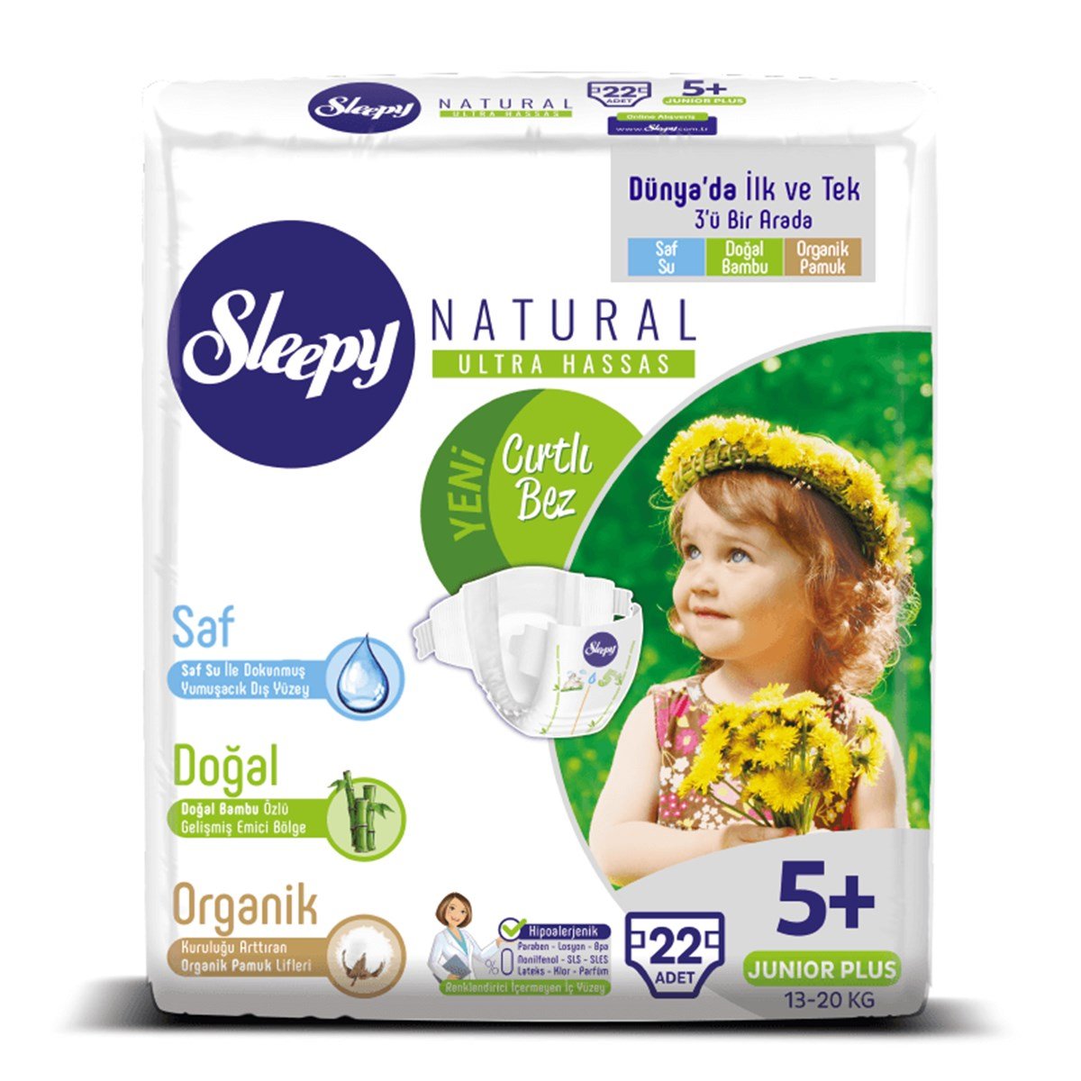 Sleepy Natural Bebek Bezi +5 Numara Junior Plus 22 Adet