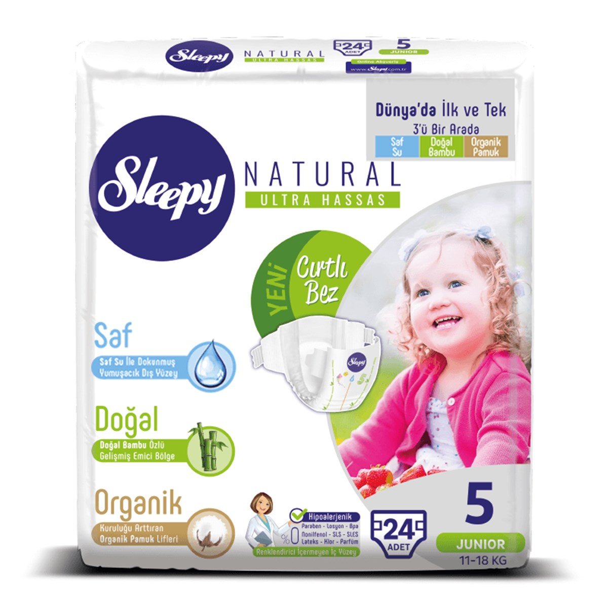 Sleepy Natural Bebek Bezi 5 Numara Junior 24 Adet