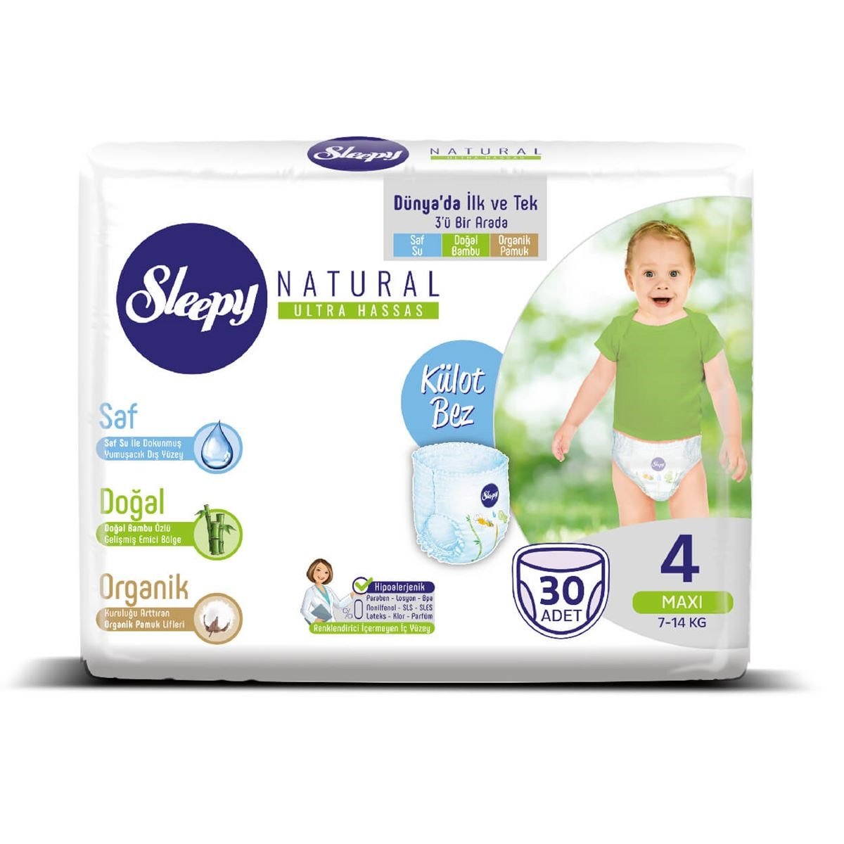 Sleepy Natural Külot Bebek Bezi 4 Numara Maxi 30 Adet