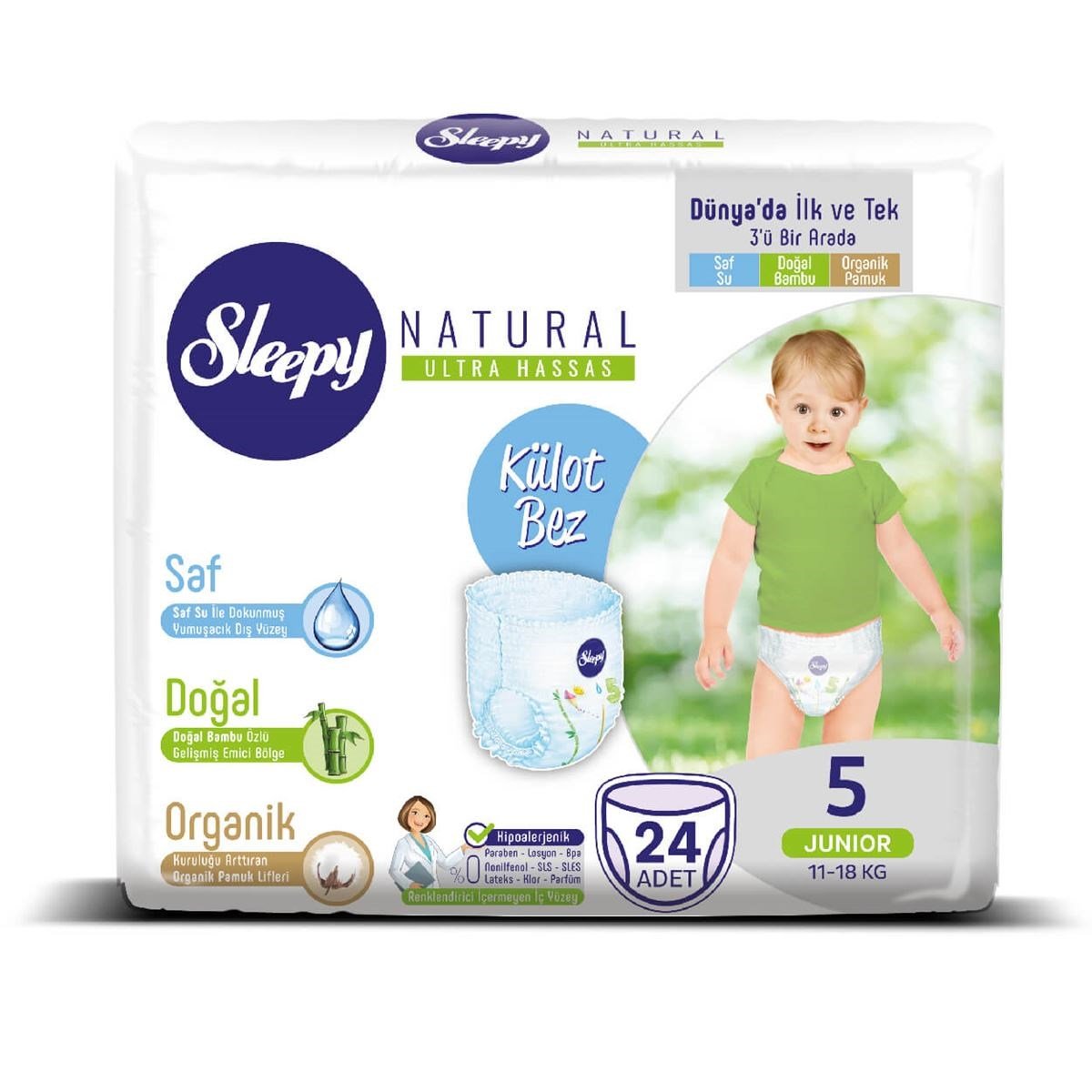 Sleepy Natural Külot Bebek Bezi 5 Numara Junior 24 Adet