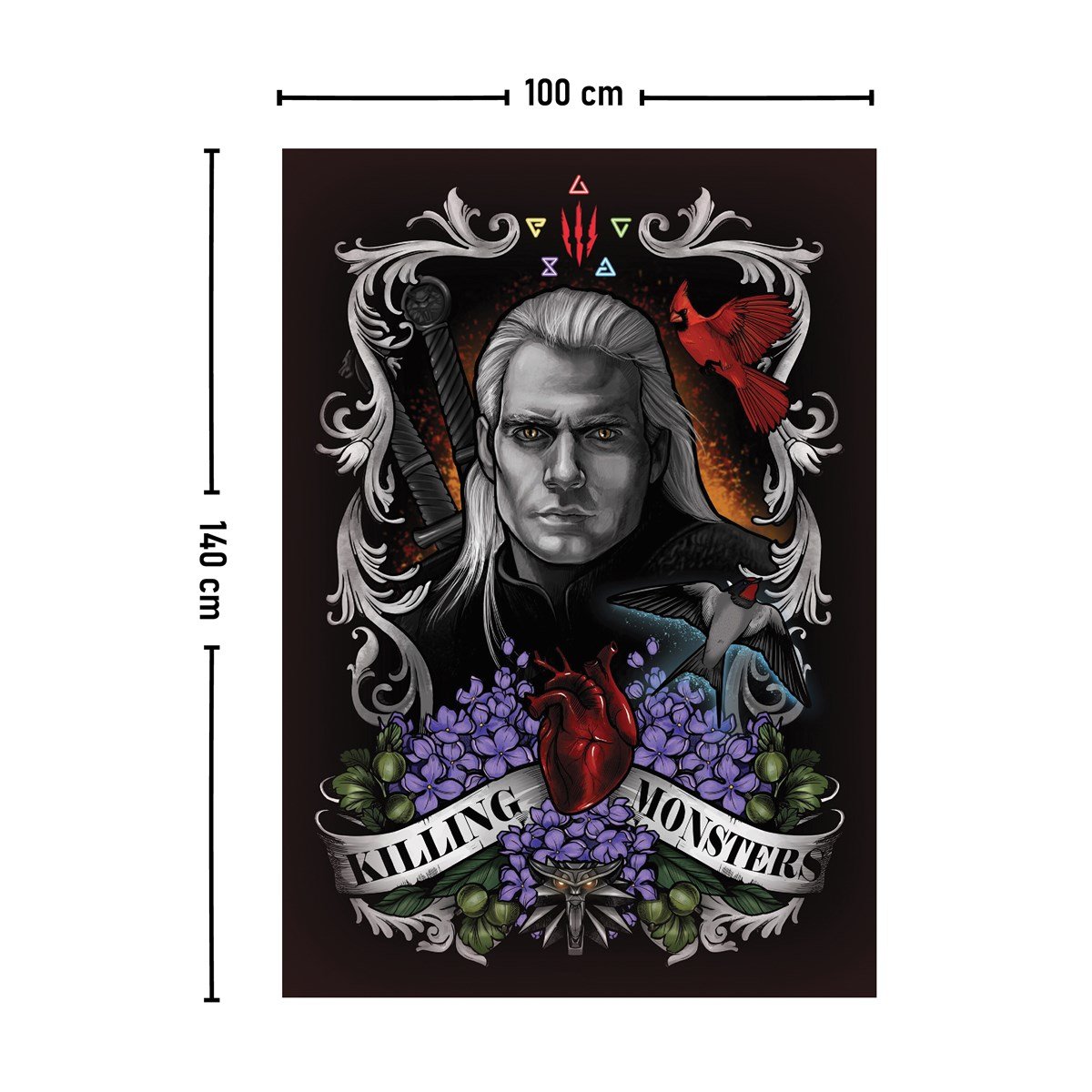 The Witcher Duvar Örtüsü Halısı 140 X 100 Cm-70x100 Cm