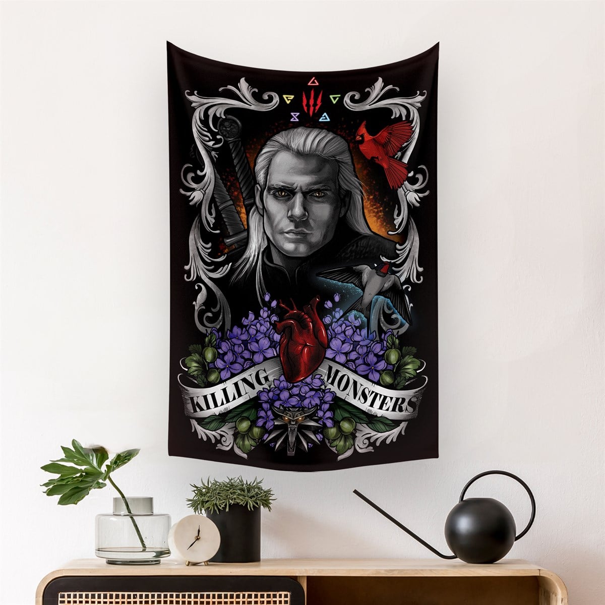 The Witcher Duvar Örtüsü Halısı 140 X 100 Cm-70x100 Cm
