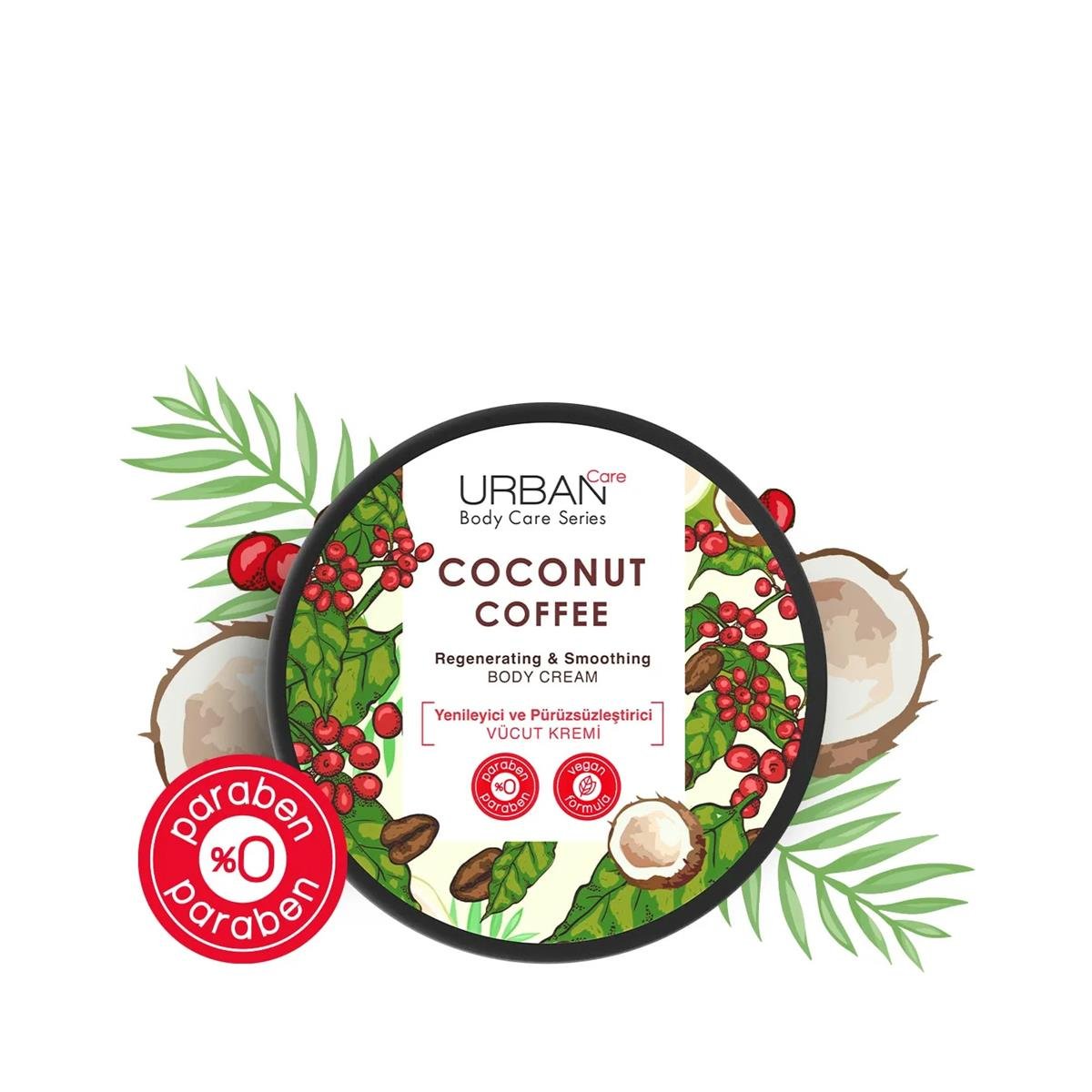 Urban Care Coconut Coffee Yenileyici ve Pürüzsüzleştirici Vücut Kremi 200 ML