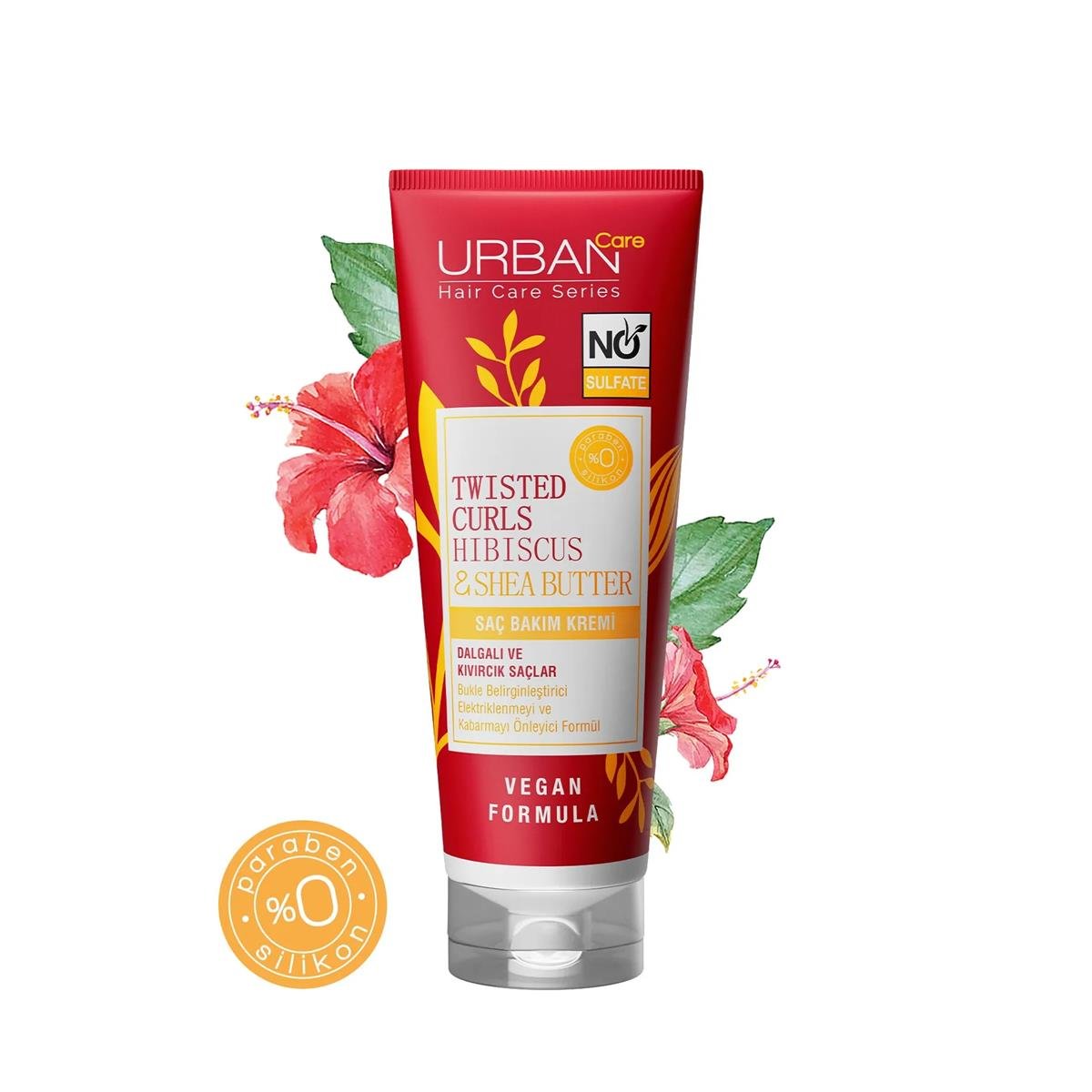 Urban Care Twisted Curls Hibiscus & Shea Butter Kıvırcık Ve Dalgalı Saçlara Özel Saç Bakım Kremi - Sülfatsız 250 ML