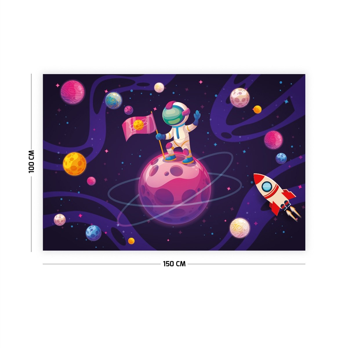Uzay Temalı Çocuk Odası Duvar Örtüsü