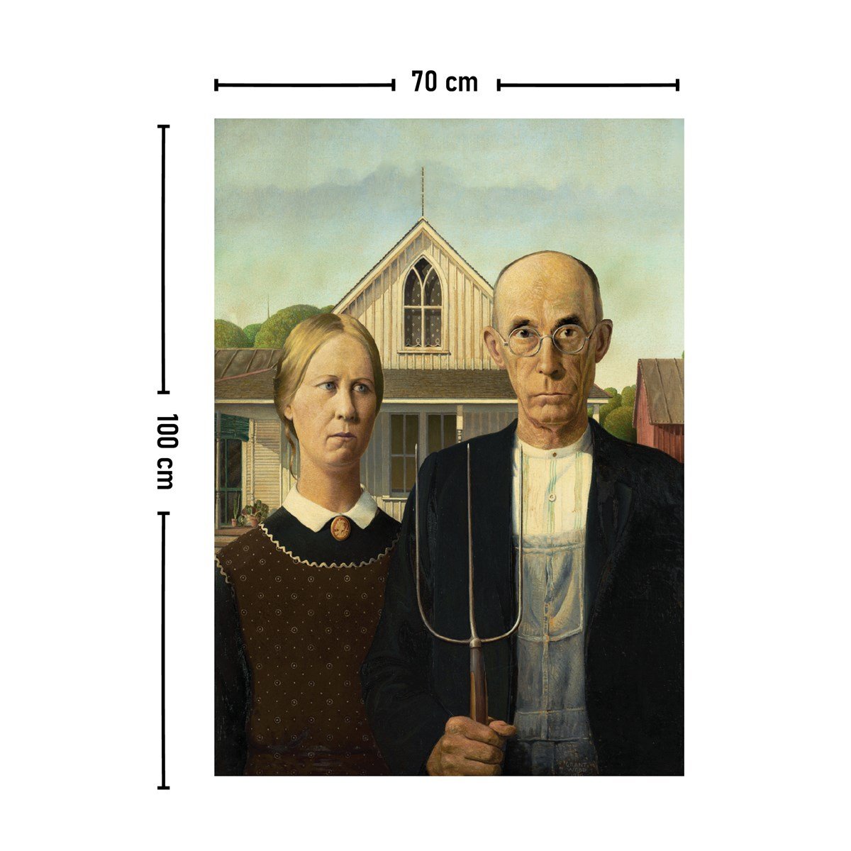 Vagonik American Gothic Duvar Örtüsü Halısı 140x100 Cm-70x100 Cm