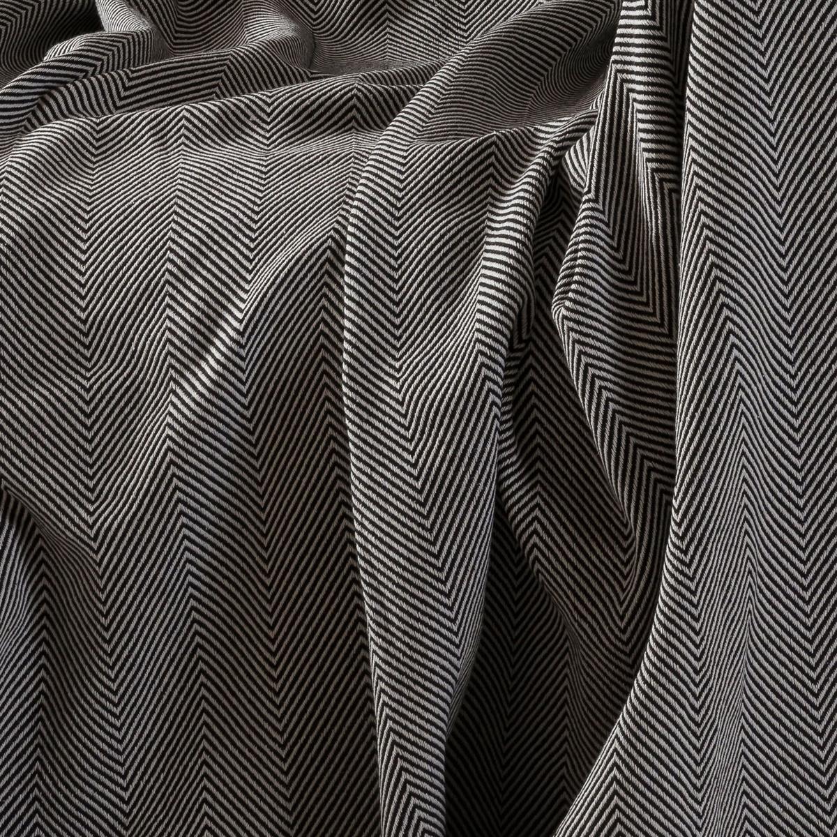 Vagonik Balık Sırtı Desenli Pamuk Pike Tek Kişilik Tv Battaniyesi 145x200cm Siyah