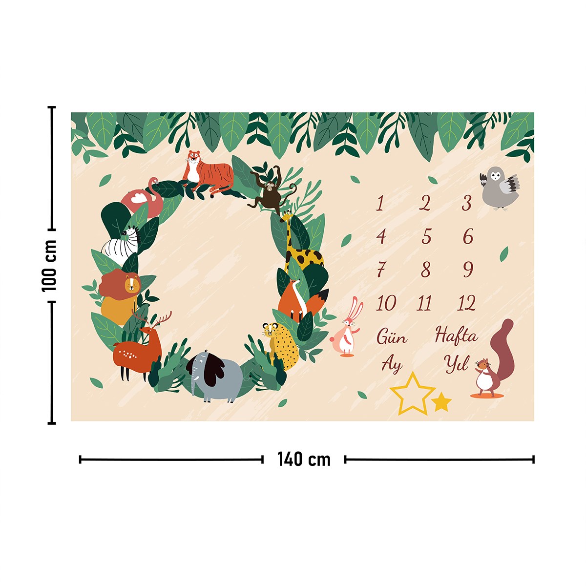 Vagonik Bebek Anı Örtüsü Yenidoğan Aylık Sonbahar Konsept Fotoğraf Çekim Örtüsü 150x100cm