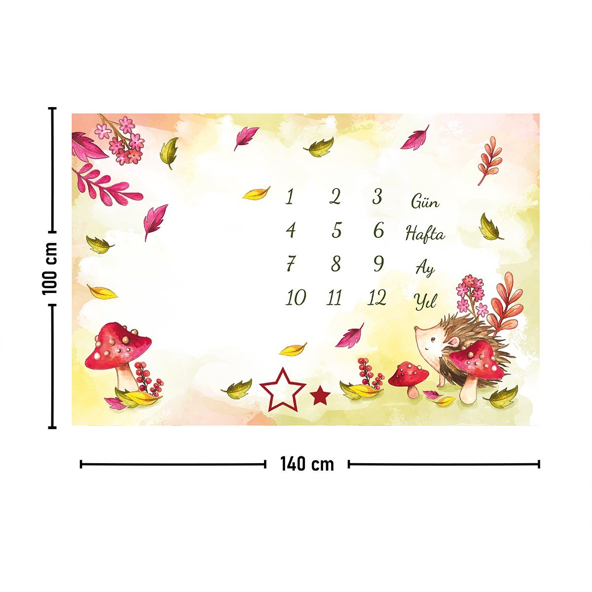 Vagonik Bebek Anı Örtüsü Yenidoğan Aylık Sonbahar Konsept Fotoğraf Çekim Örtüsü 150x100cm