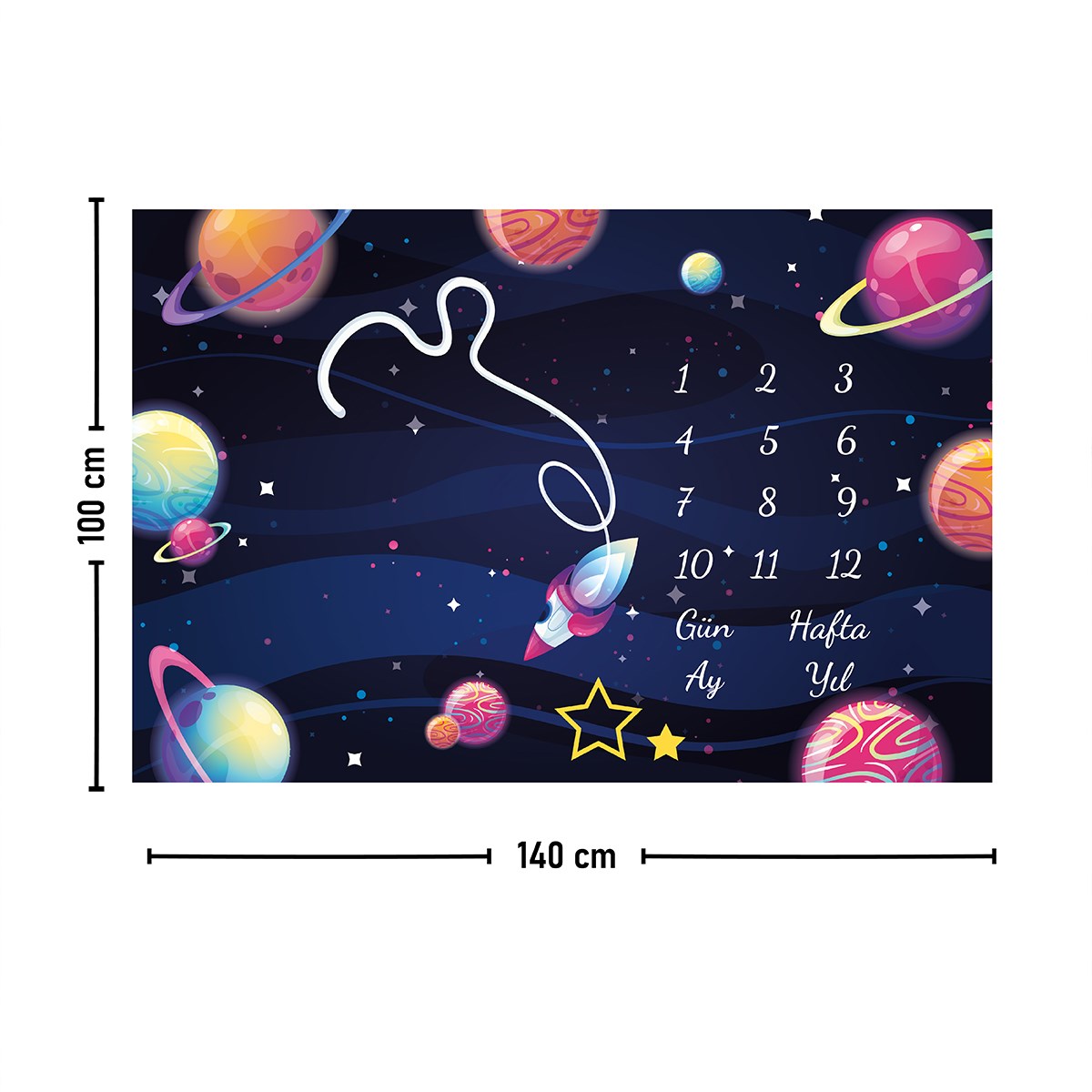 Vagonik Bebek Anı Örtüsü Yenidoğan Aylık Sonbahar Konsept Fotoğraf Çekim Örtüsü 150x100cm