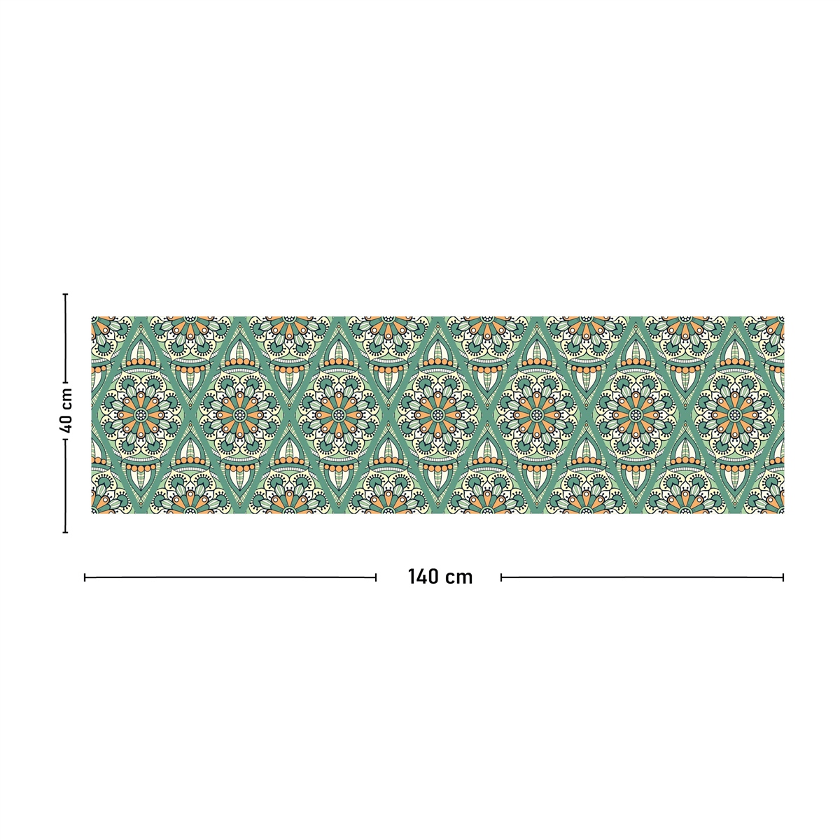 Vagonik Etnik Desenli Dijital Baskılı Runner 140x40 cm