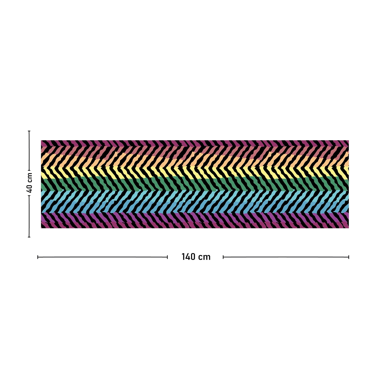 Vagonik Gökkuşağı Desenli Dijital Baskılı Runner 140x40 cm