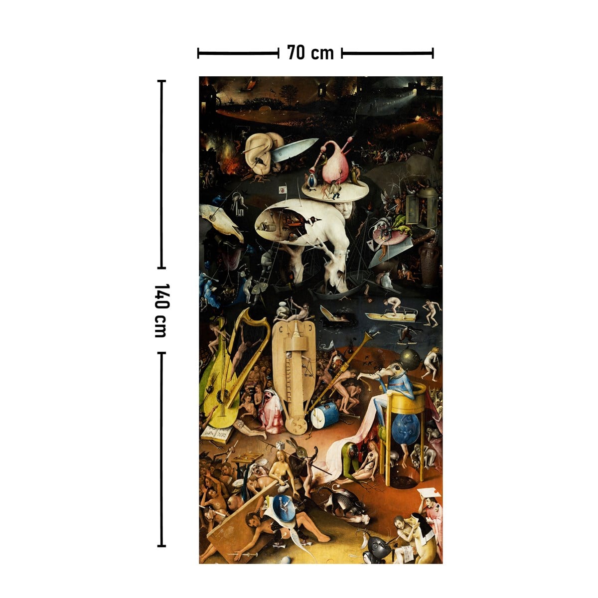 Vagonik Hieronymus Bosch Cehennem Duvar Örtüsü Halısı 70x140 Cm