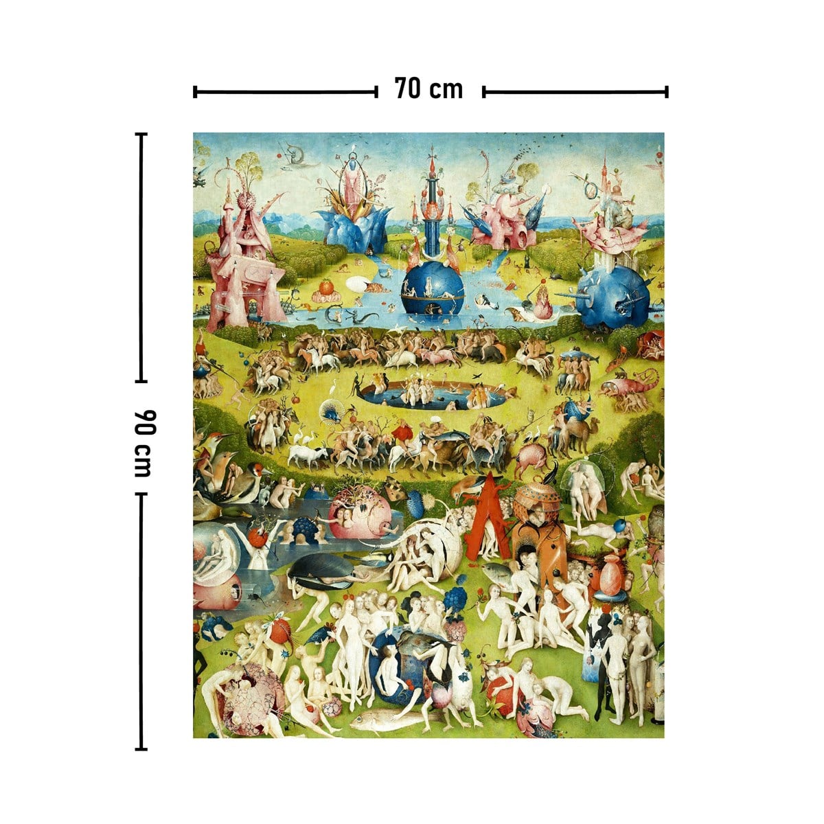 Vagonik Hieronymus Bosch Dünyevi Zevkler Bahçesi Duvar Örtüsü Halısı 70x90 Cm