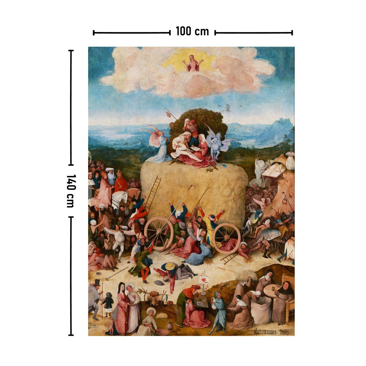 Vagonik Hieronymus Bosch Samanlık Üçlüsü Duvar Örtüsü Halısı 70x100, 100x140 Cm