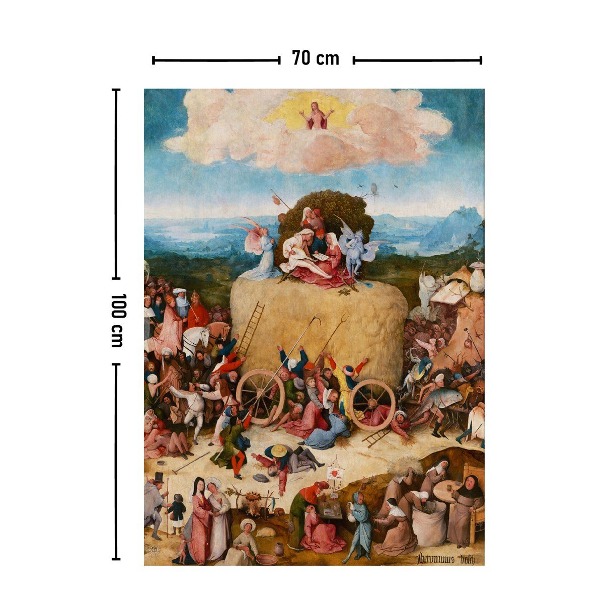 Vagonik Hieronymus Bosch Samanlık Üçlüsü Duvar Örtüsü Halısı 70x100, 100x140 Cm