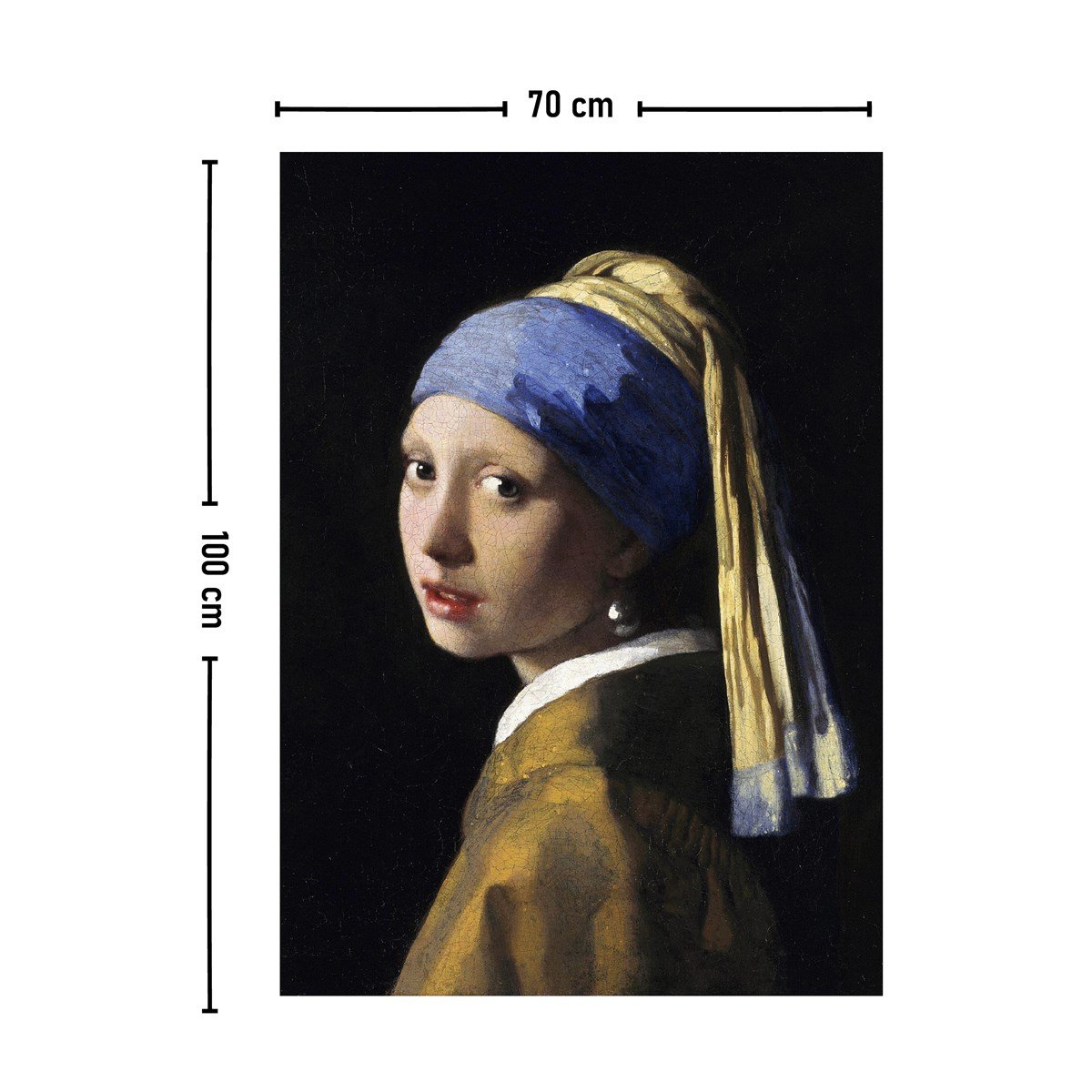 Vagonik İnci Küpeli Kız Johannes Vermeer Duvar Örtüsü Halısı 140x100 Cm-70x100 Cm