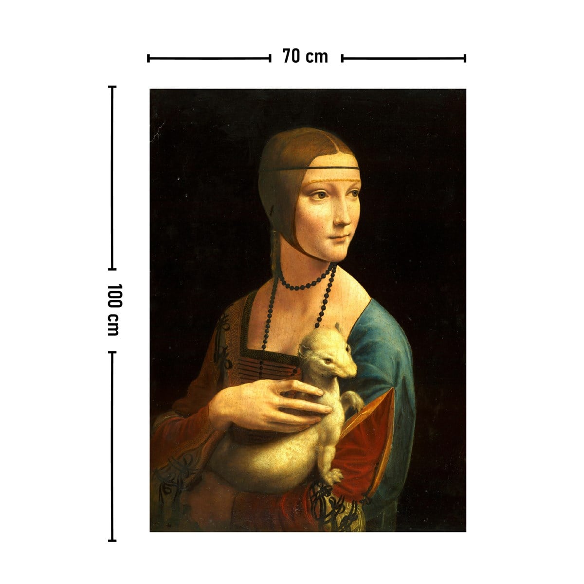 Vagonik Leonardo Da Vinci Kakımlı Kadın Duvar Örtüsü Halısı 140x100 Cm-70x100 Cm