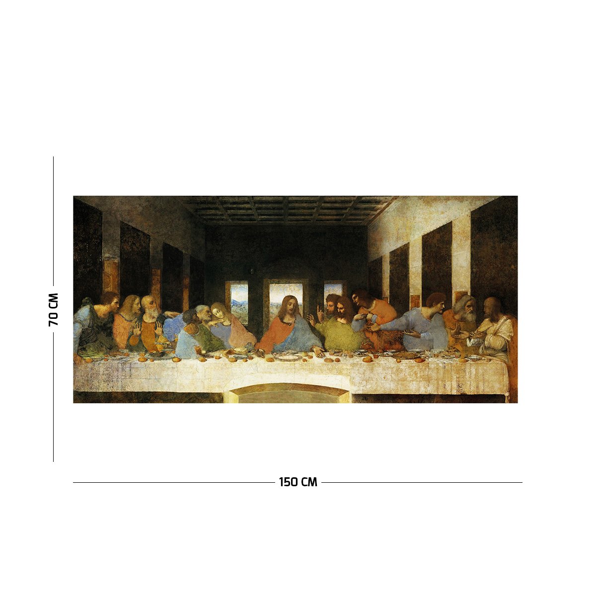 Vagonik  Leonardo da Vinci Son Akşam Yemeği Duvar Örtüsü Halısı 70x140 Cm