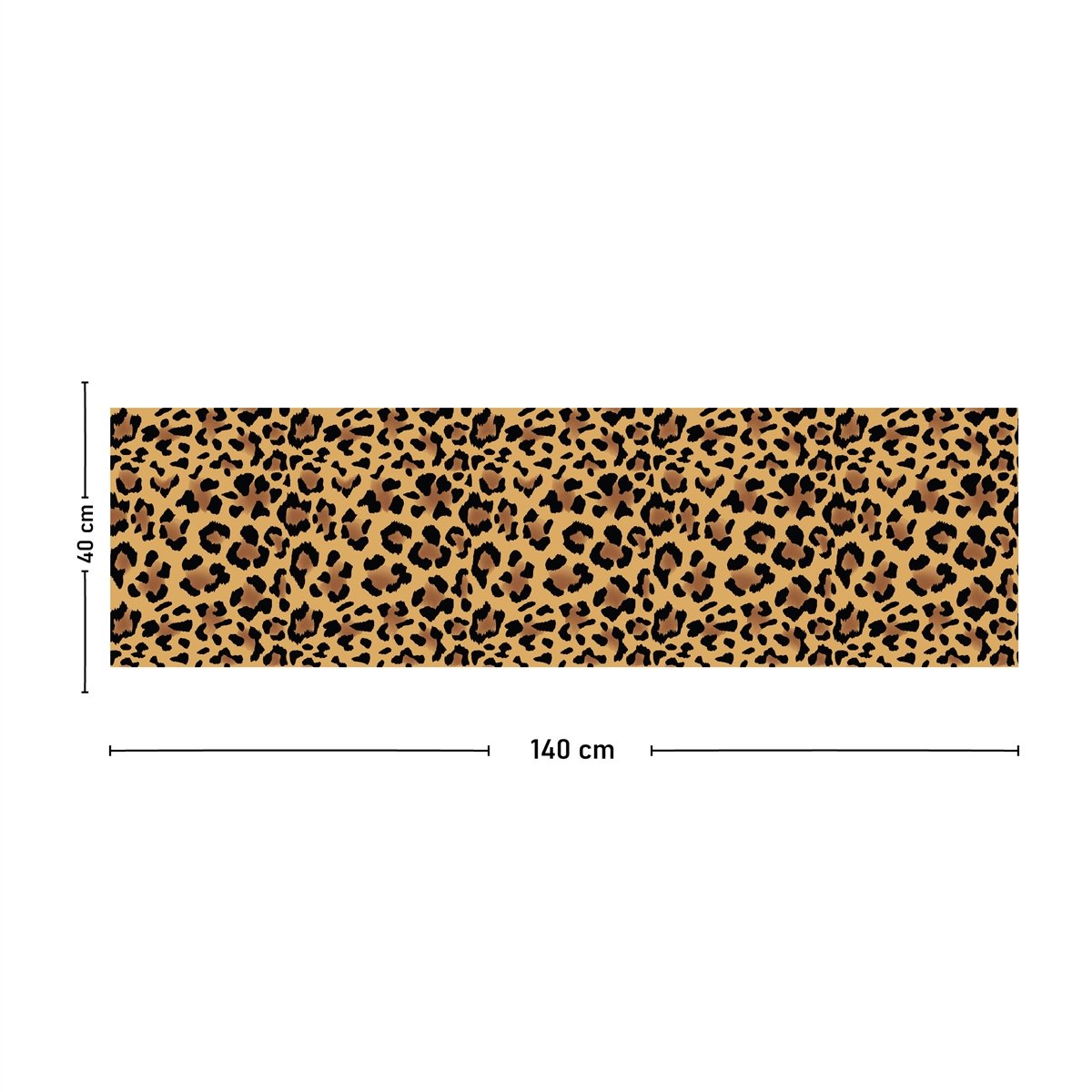 Vagonik Leopar Desenli Dijital Baskılı Runner 140x40 cm
