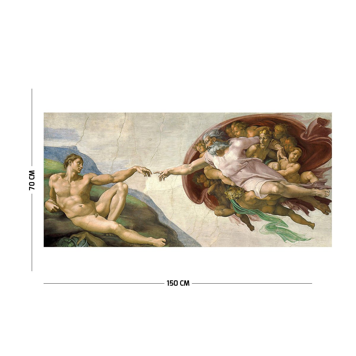 Vagonik  Michelangelo Tanrının Eli Duvar Örtüsü Halısı 70x140 Cm
