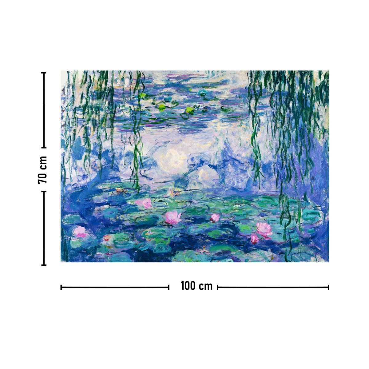Vagonik Monet Nilüferler Duvar Örtüsü Halısı 140x100 Cm-70x100 Cm