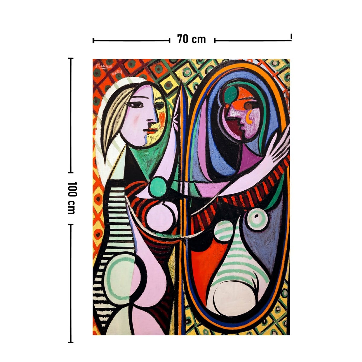Vagonik Pablo Picasso Ayna Karşısındaki Kız Duvar Örtüsü Halısı 140x100 Cm-70x100 Cm