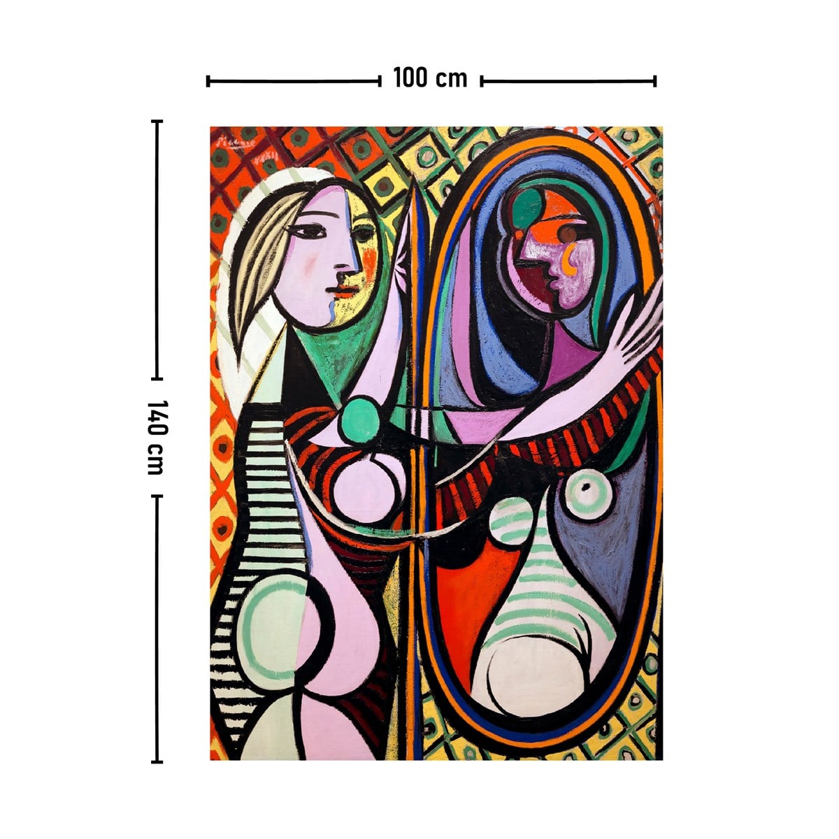 Vagonik Pablo Picasso Ayna Karşısındaki Kız Duvar Örtüsü Halısı 140x100 Cm-70x100 Cm