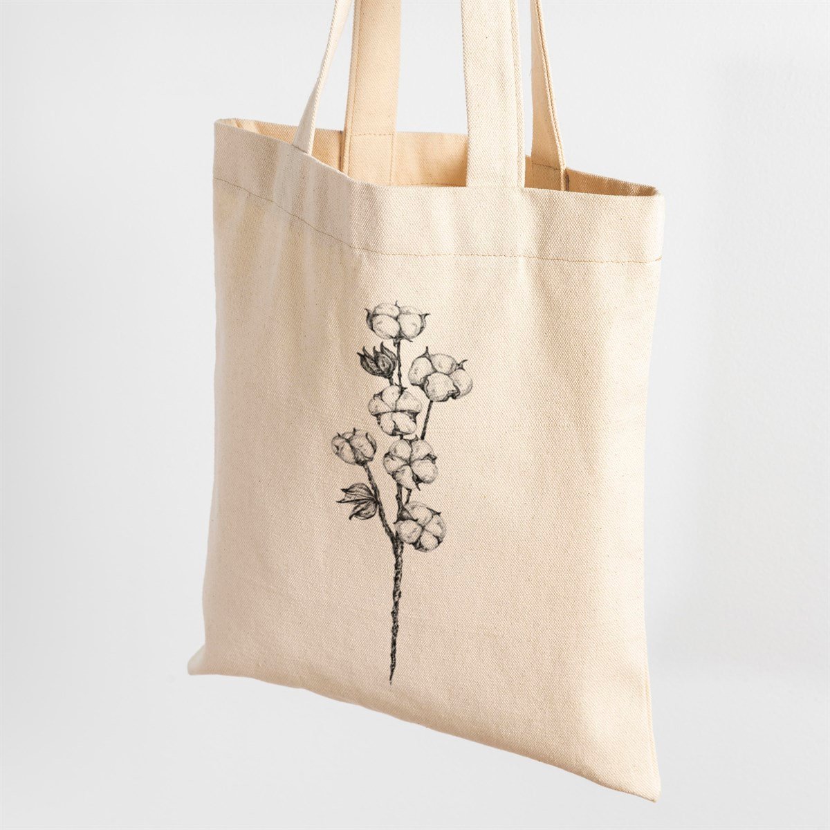 Vagonik Pamuk Baskılı Ham Bez Kanvas Çanta 240 Gr.