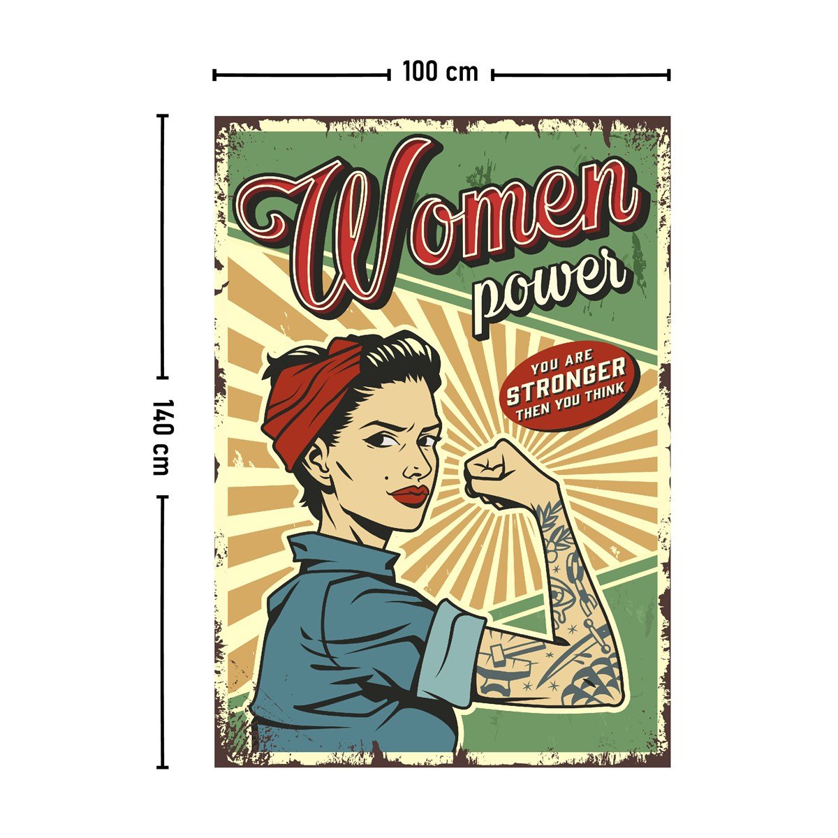 Vagonik Power Woman Duvar Örtüsü Halısı 140 X 100 Cm-70x100 Cm