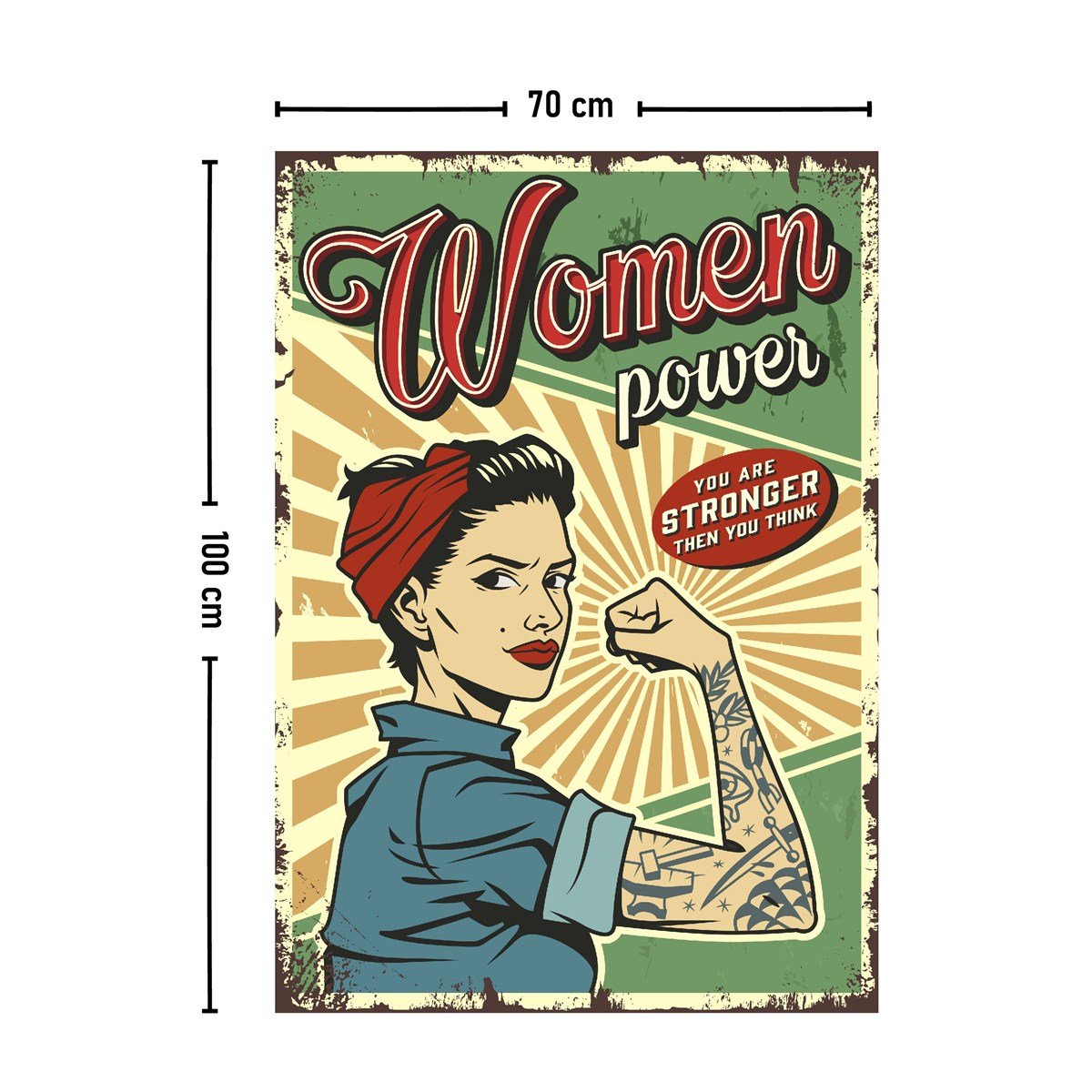 Vagonik Power Woman Duvar Örtüsü Halısı 140 X 100 Cm-70x100 Cm