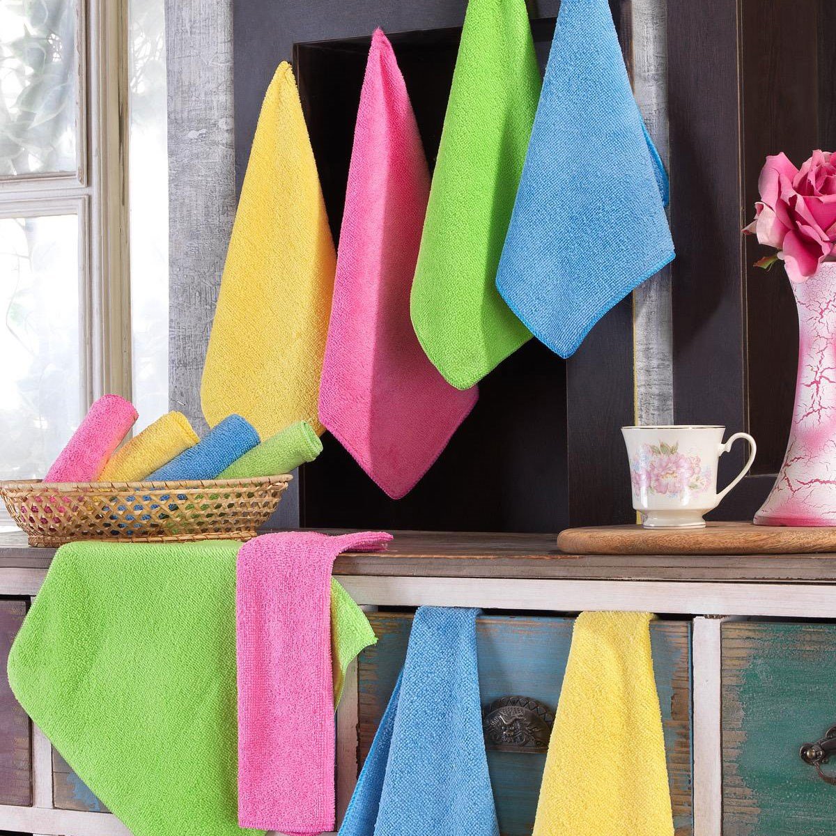 Vagonik Renkli Mikrofiber Temizlik Bezi