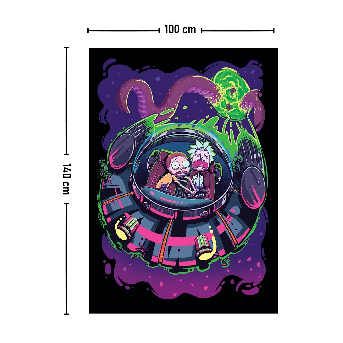 Vagonik Rick And Morty Duvar Örtüsü Halısı 140 X 100 Cm-70x100 Cm
