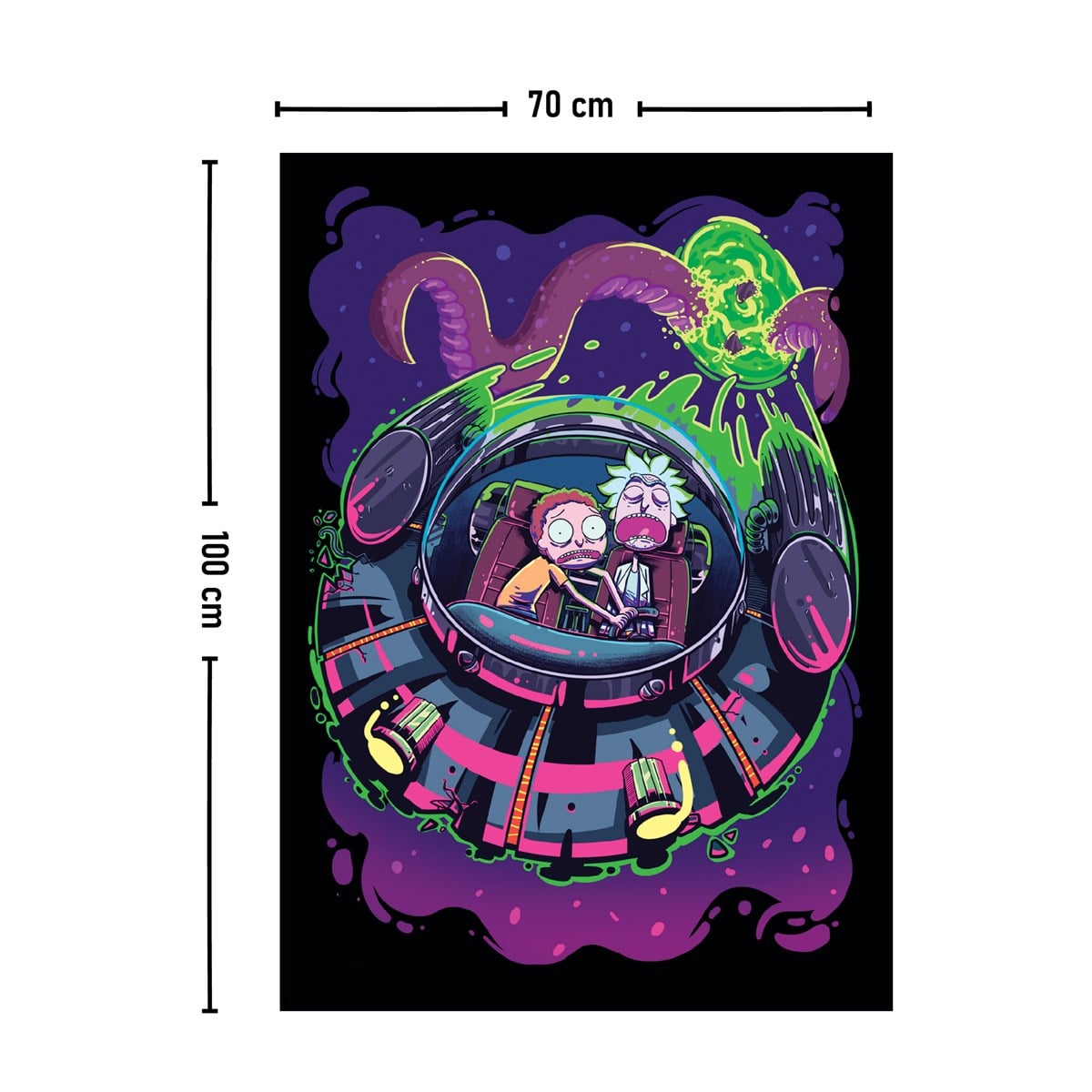 Vagonik Rick And Morty Duvar Örtüsü Halısı 140 X 100 Cm-70x100 Cm