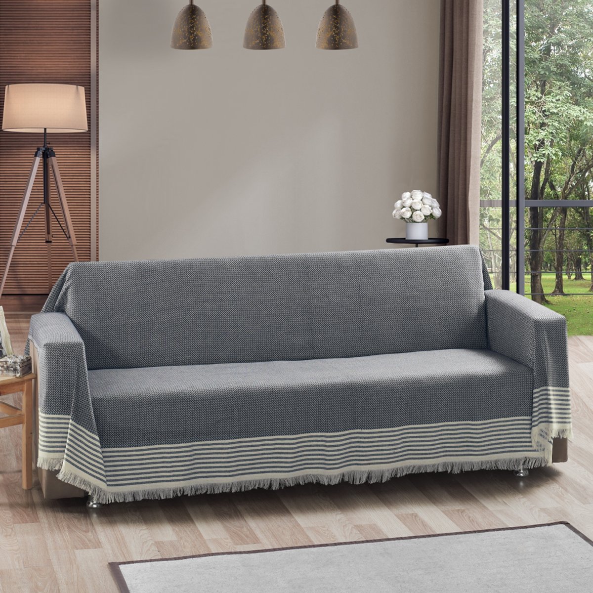 Vagonik Royal Kolları Örten Battal Boy 180 X 310 Çekyat Koltuk Kanepe Örtüsü - Lacivert