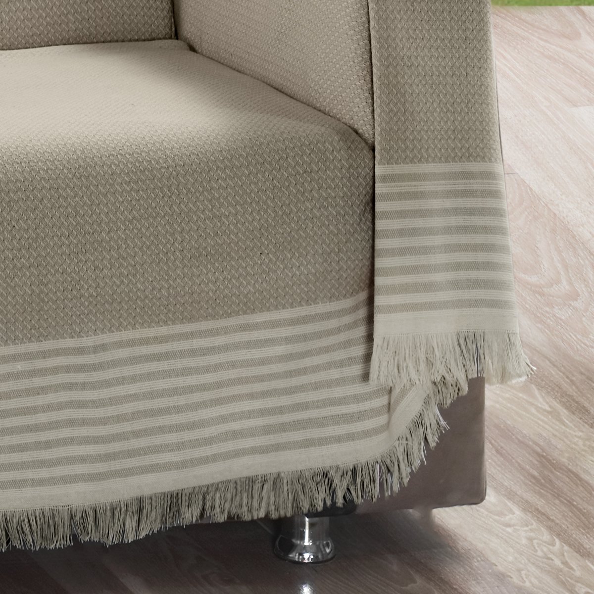 Vagonik Royal Kolları Örten Battal Boy 180 X 310 Çekyat Koltuk Kanepe Örtüsü - Bej