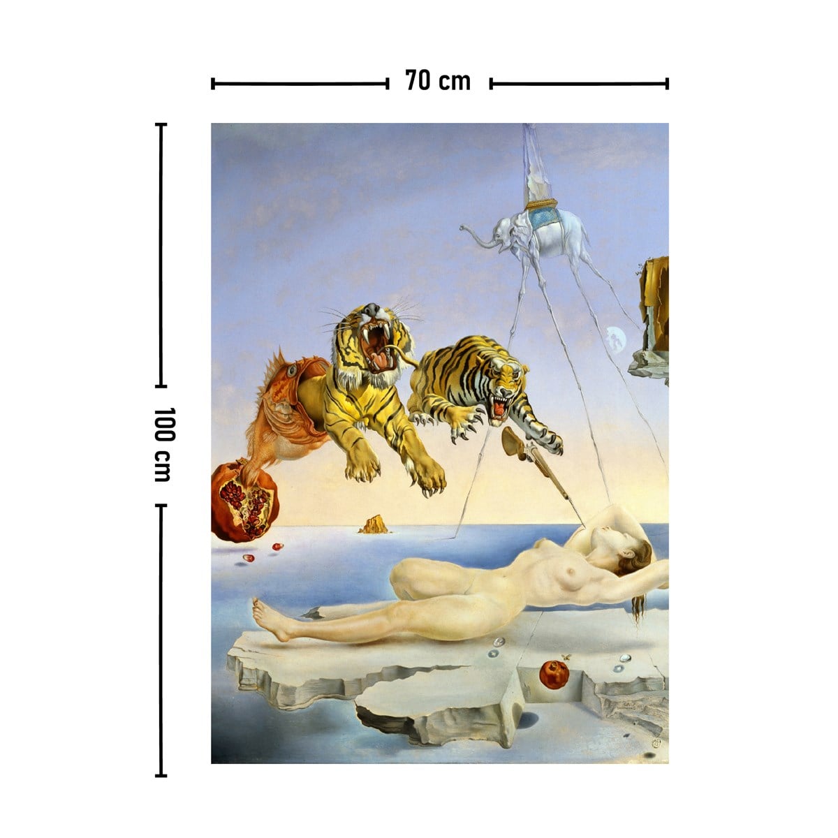 Vagonik Salvador Dali Uyanmadan Bir Saniye Önce Duvar Örtüsü Halısı 140x100 Cm-70x100 Cm