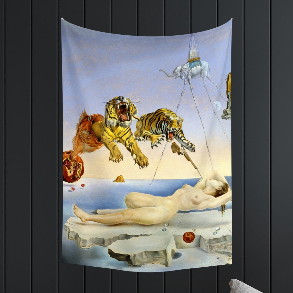 Vagonik Salvador Dali Uyanmadan Bir Saniye Önce Duvar Örtüsü Halısı 140x100 Cm-70x100 Cm