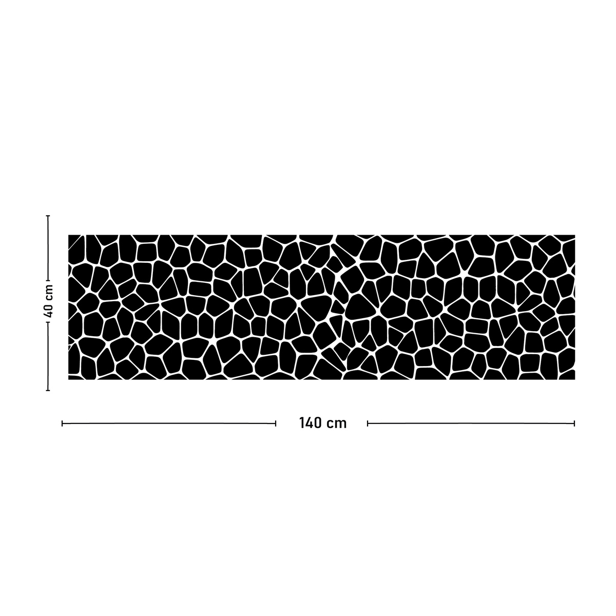 Vagonik Siyah Beyaz Desenli Dijital Baskılı Runner 140x40 cm