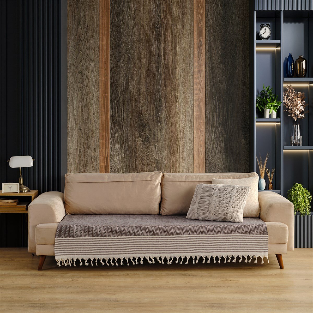 Vagonik Sofia Koltuk Örtüsü 115x200 cm Koyu Kahve