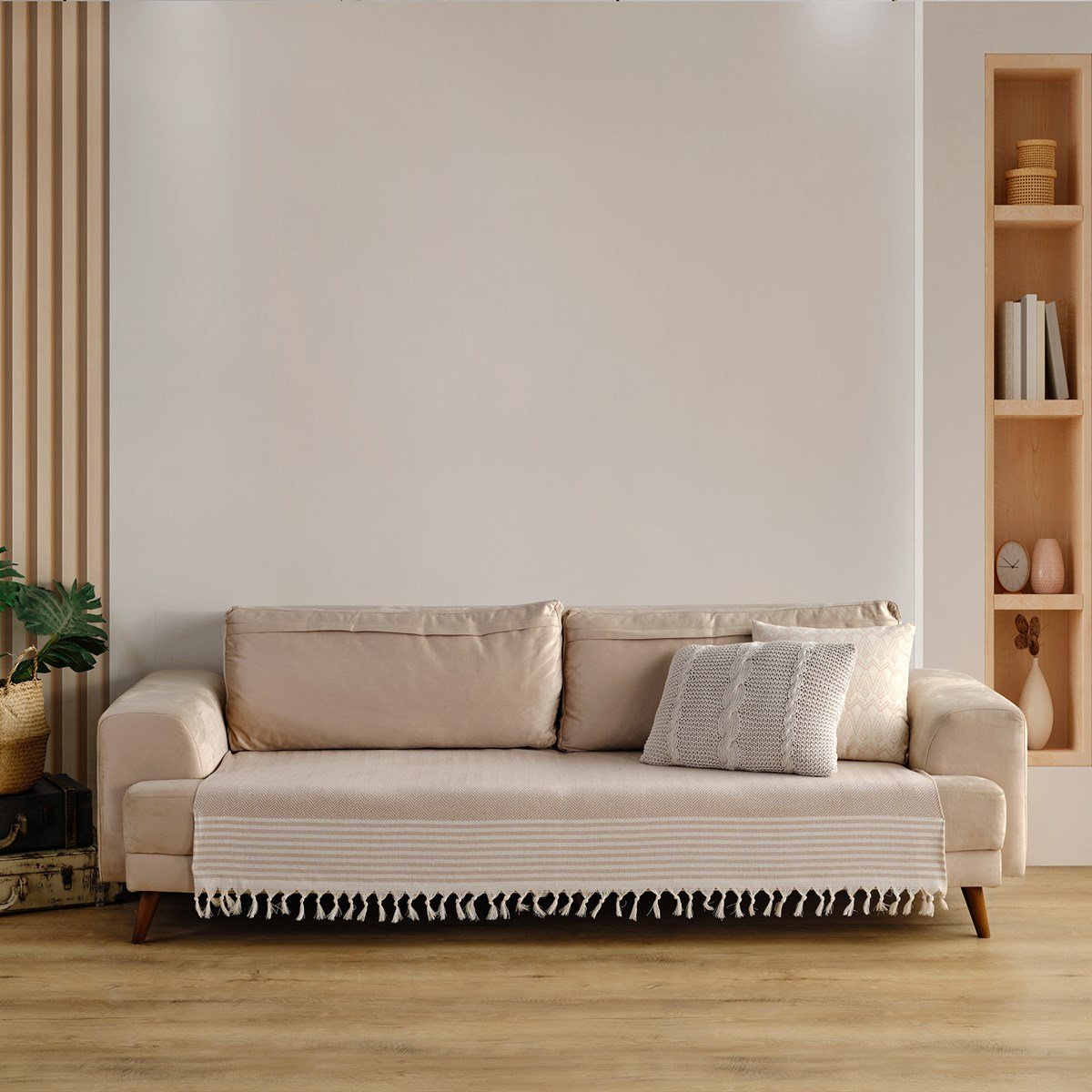 Vagonik Sofia Koltuk Örtüsü 115x200 cm Bej