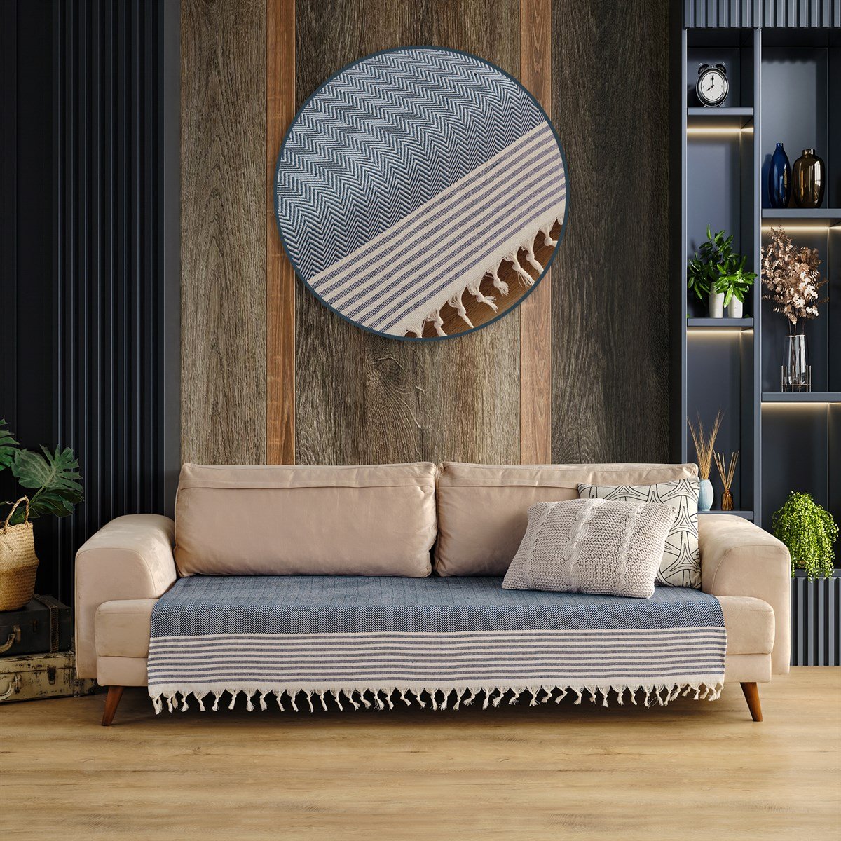 Vagonik Sofia Koltuk Örtüsü 115x200 cm Lacivert