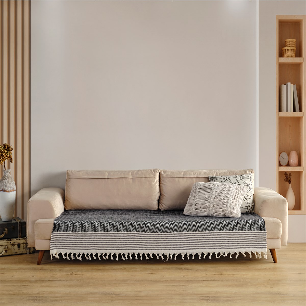 Vagonik Sofia Koltuk Örtüsü 115x200 cm Siyah