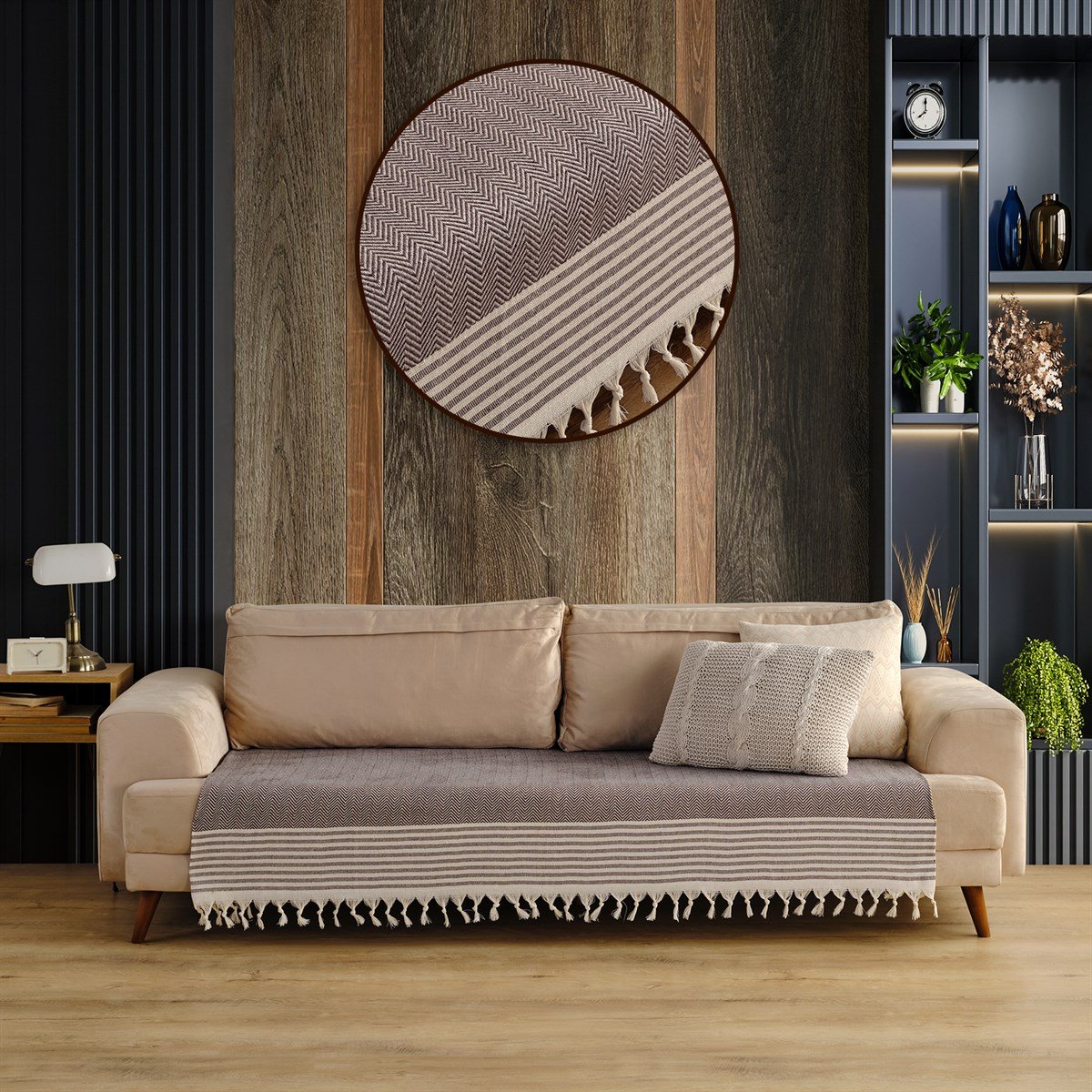 Vagonik Sofia Koltuk Örtüsü 115x200 cm Koyu Kahve