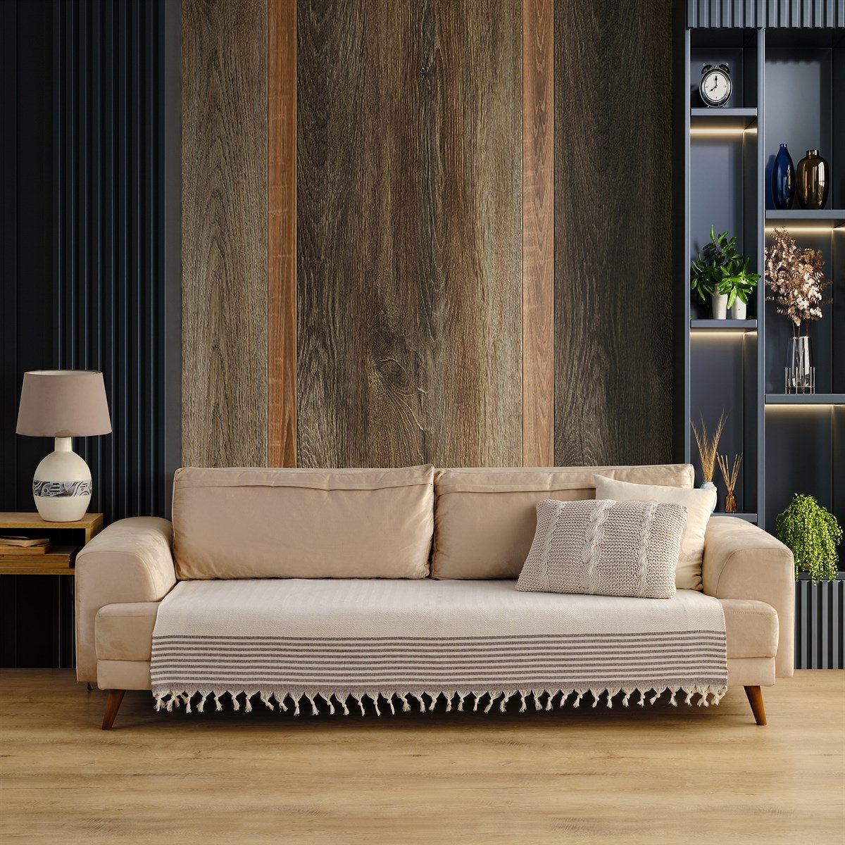 Vagonik Sofia Koltuk Örtüsü 115x200 cm Ekru